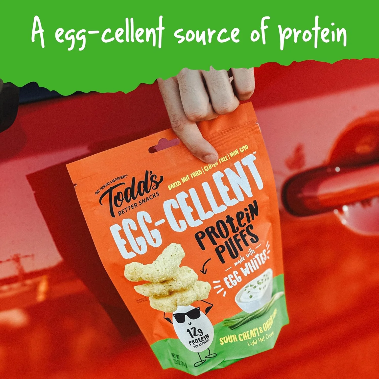Egg-Cellent Protein Puffs - Sour Cream & Onion (10 CT) - Image 5