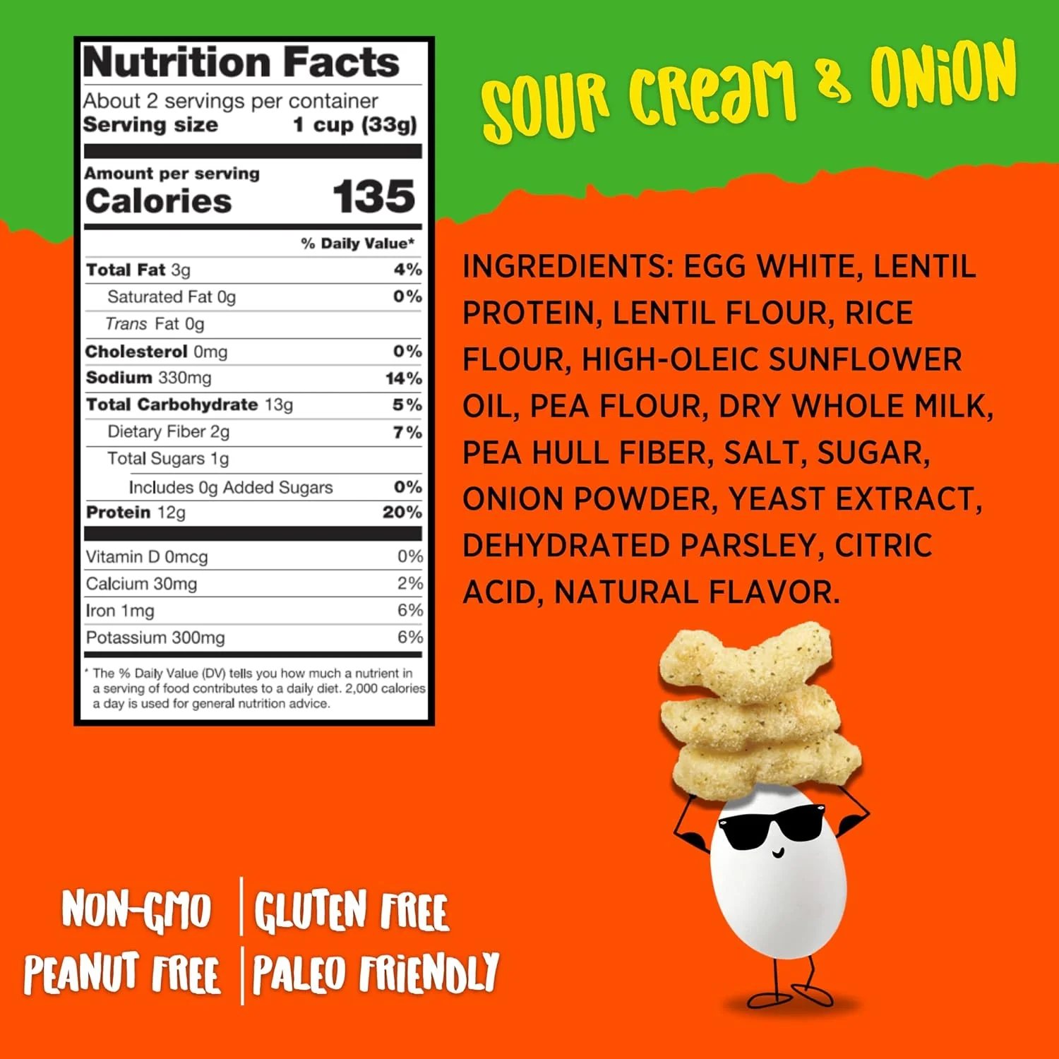 Egg-Cellent Protein Puffs - Sour Cream & Onion (4 CT) - Image 4