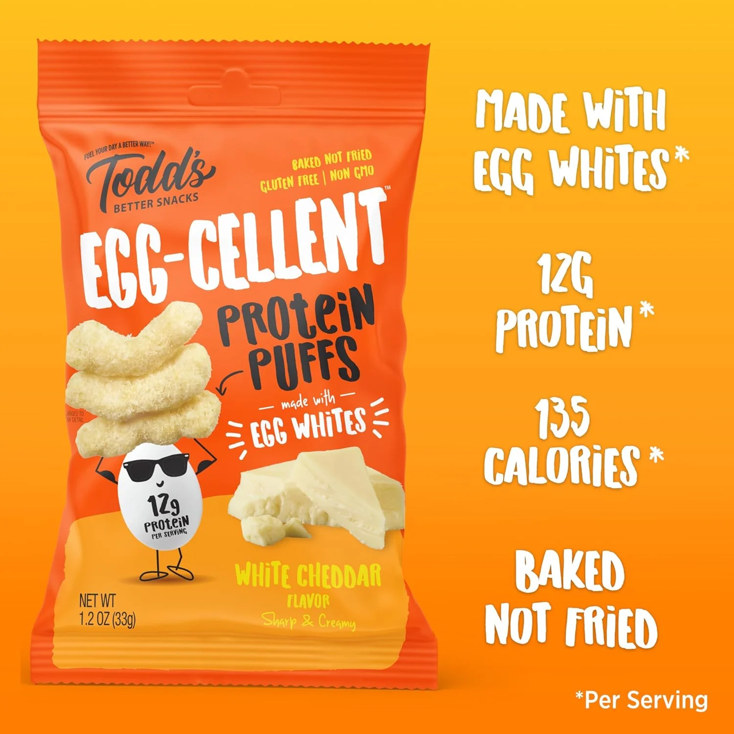 Egg-Cellent Protein Puffs - White Cheddar (10 Pack) - Image 3