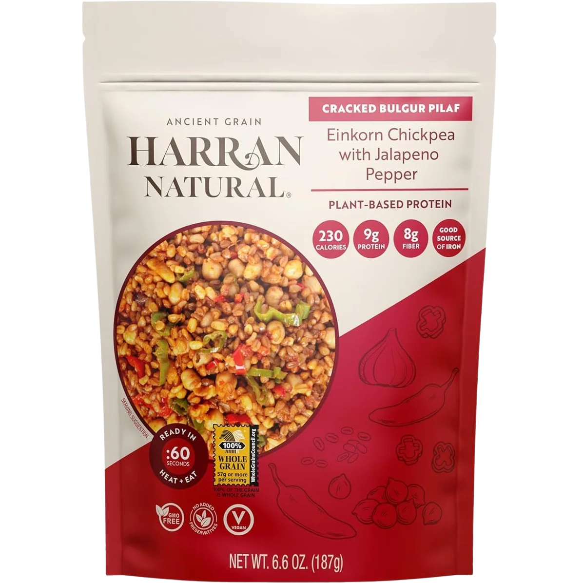 Einkorn Chickpea with Jalapeno Pepper Bulgur Wheat Pilaf