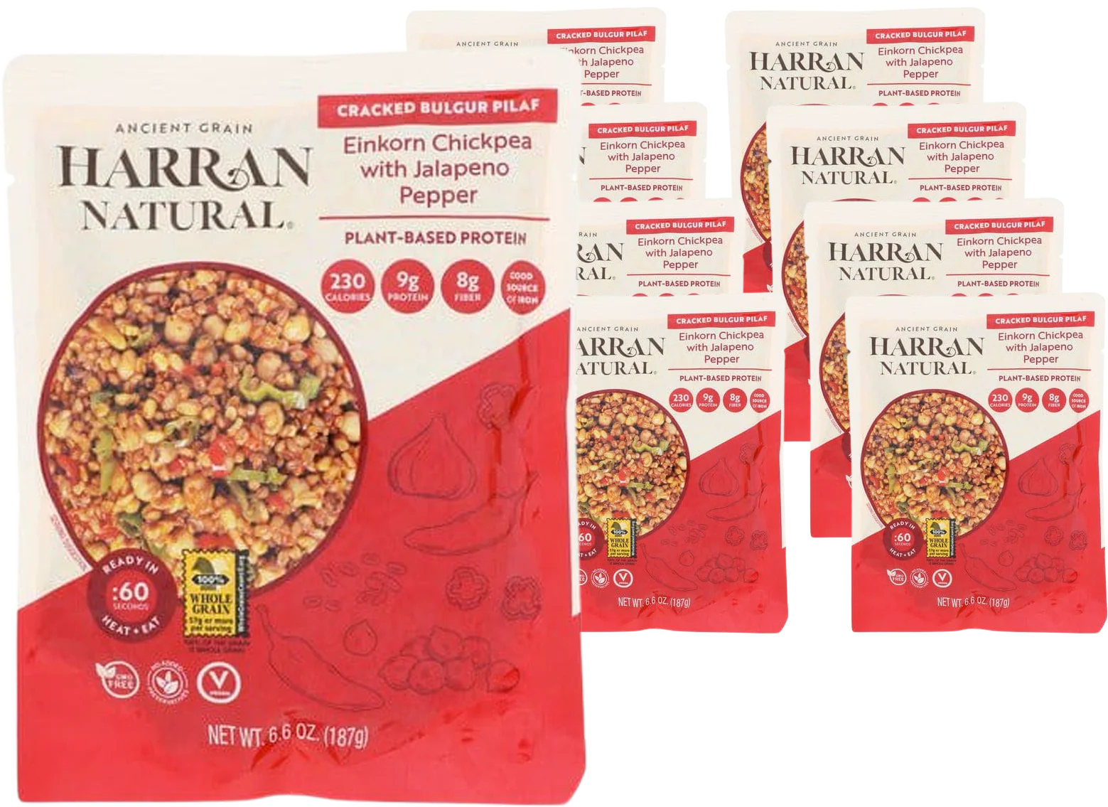 Einkorn Chickpea with Jalapeno Pepper Bulgur Wheat Pilaf (8 Pack)
