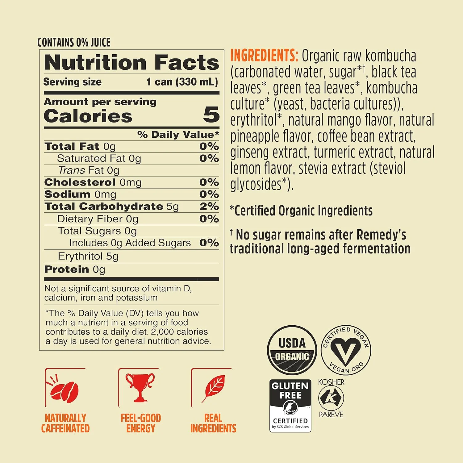 Energy Tropical Twist Kombucha (4 Pack) - Image 3