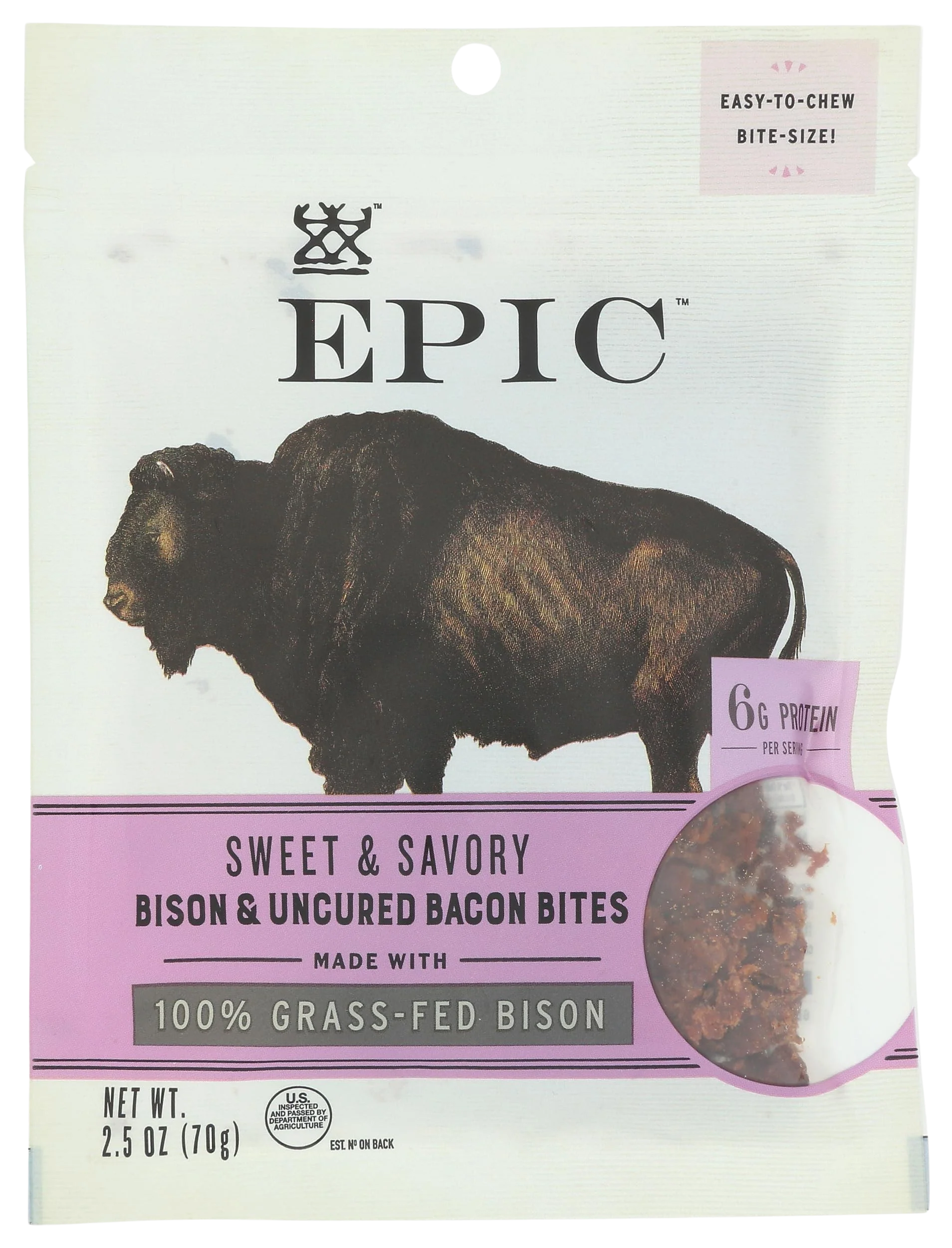 Epic Bison Bacon Chia Jerky Bites