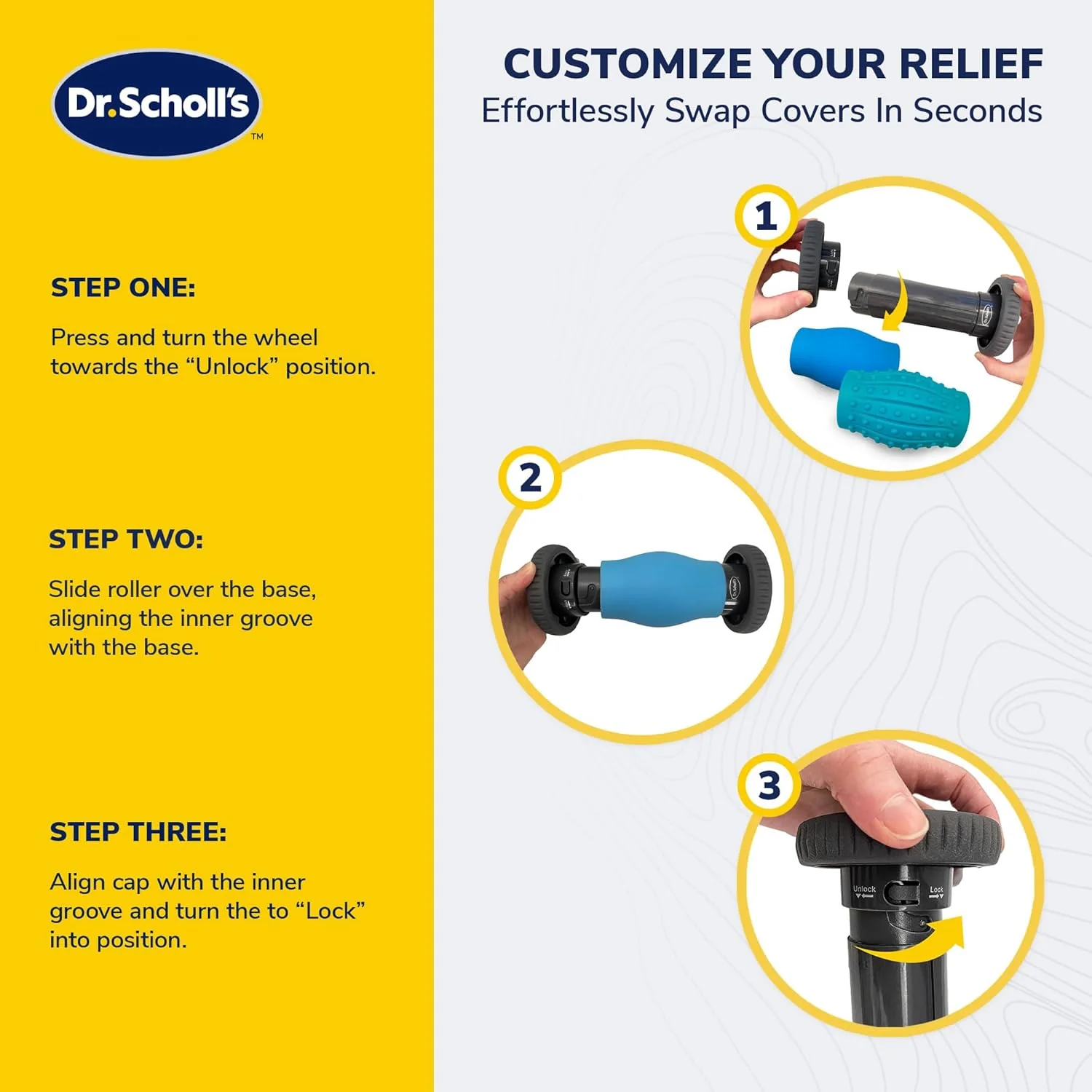 2-in-1 Foot Massage Roller with Interchangeable Massage Heads - Image 2