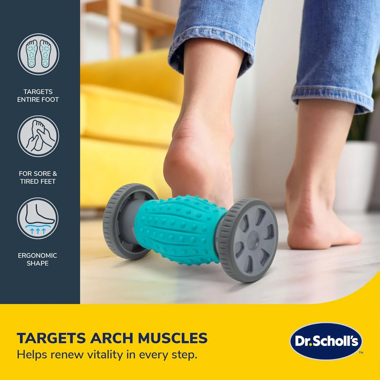 2-in-1 Foot Massage Roller with Interchangeable Massage Heads - Image 3
