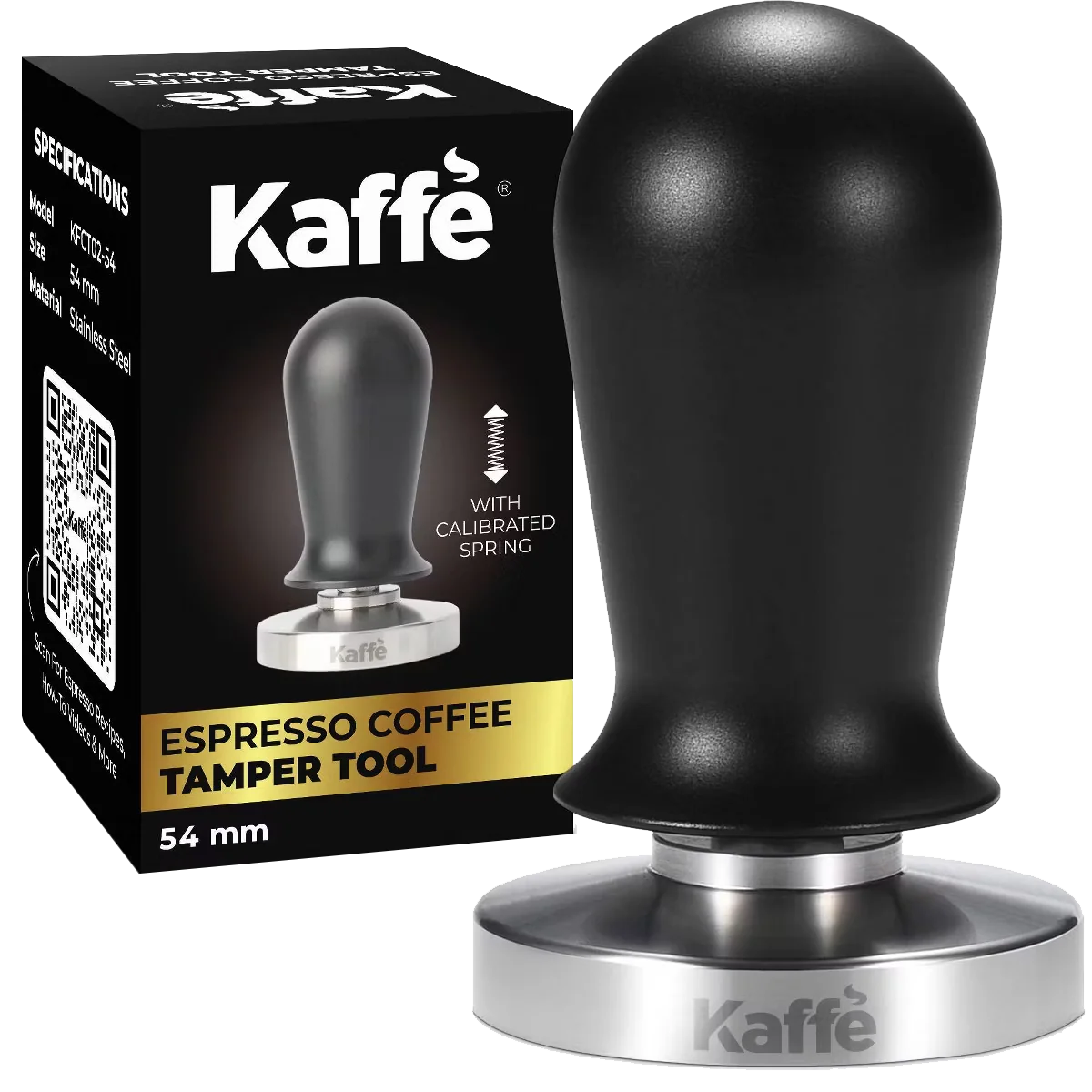 Espresso Coffee Tamper with Spring - 54 mm