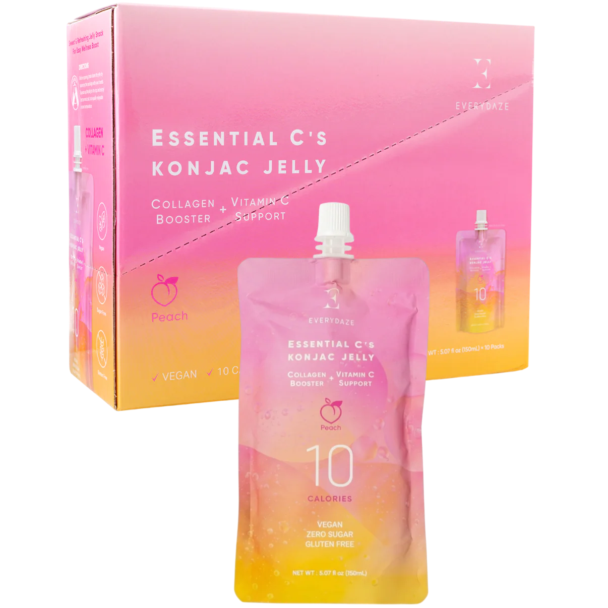 Essential C's Konjac Jelly - Peach (10 CT)