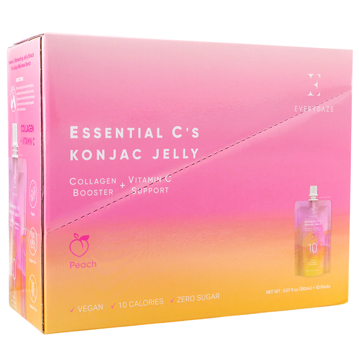 Essential C's Konjac Jelly - Peach (10 CT) - Image 2