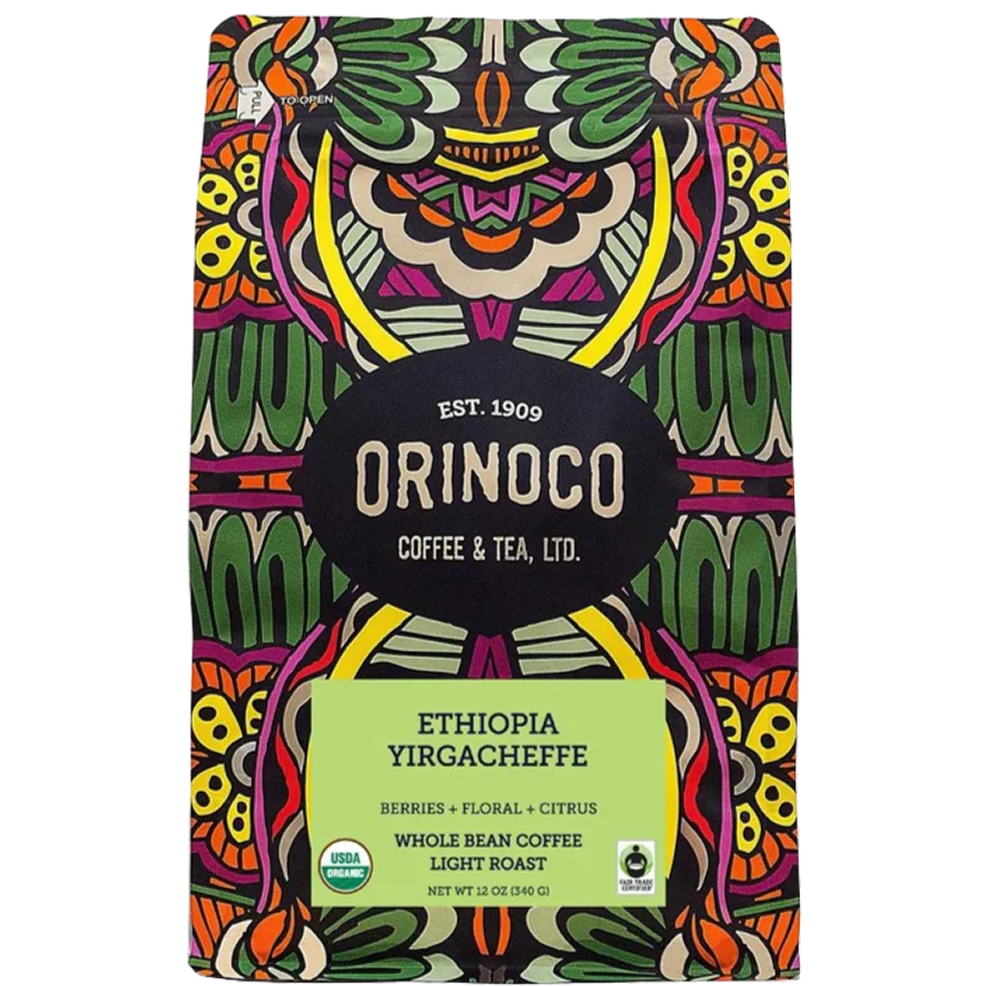 Ethiopian Yirgacheffe Whole Bean Light Roast Coffee