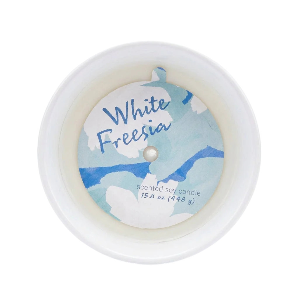 Exposed Clay Candle - White Freesia