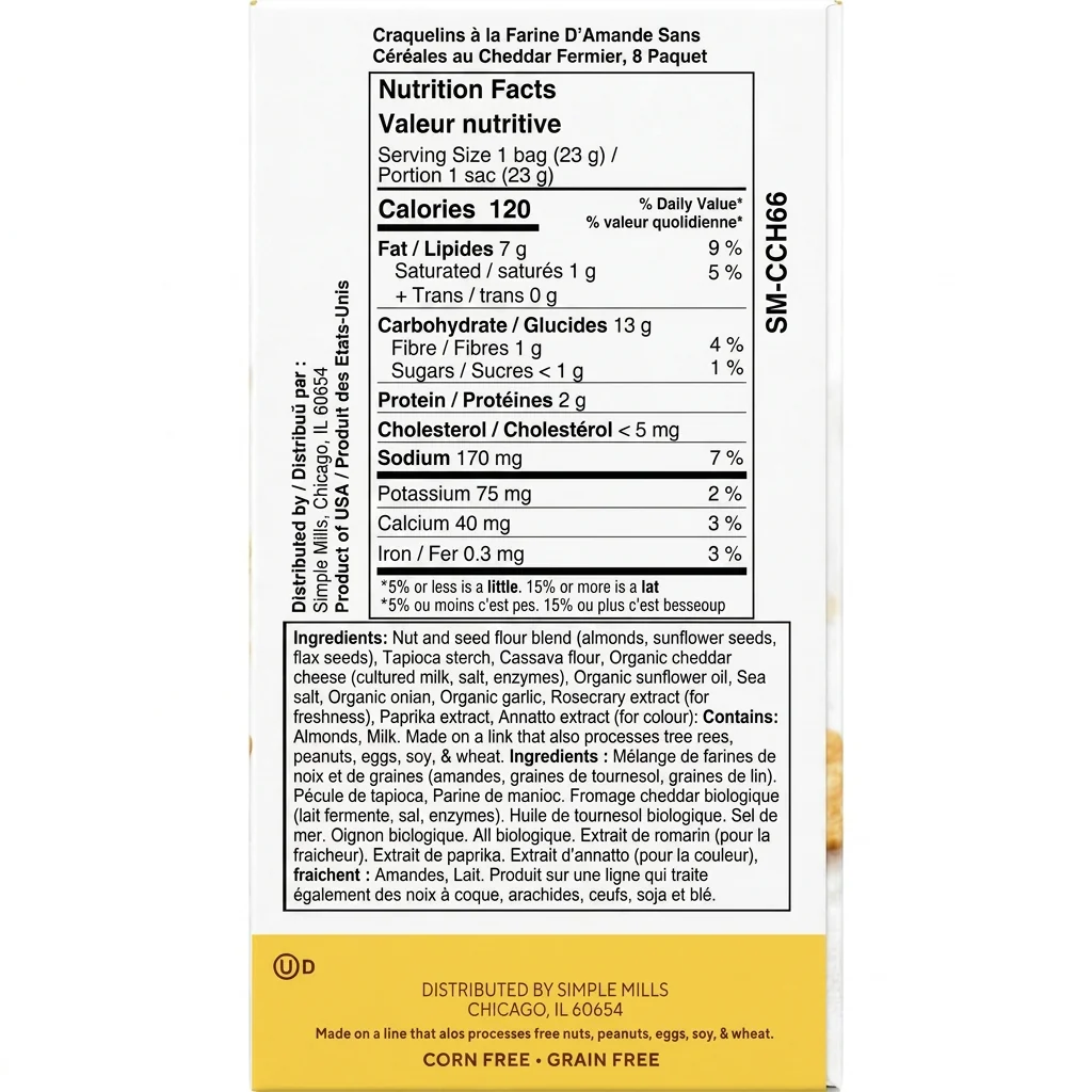 Farmhouse Cheddar Almond Flour Cracker Snack Packs (16 CT) - Image 3