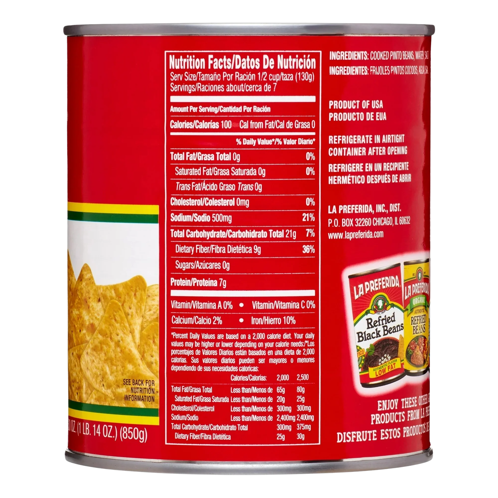 Fat Free Refried Beans (Large Can) - Image 2