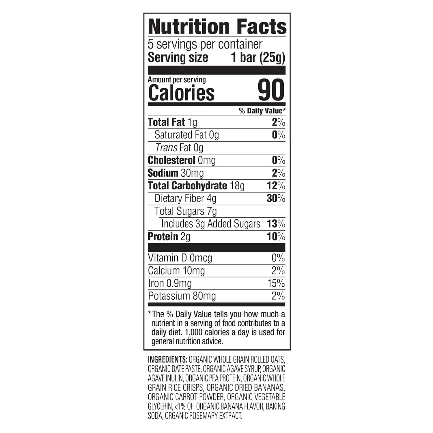 Organic Bananas & Carrots Soft-Baked Oat Bars (5 CT) - Image 4