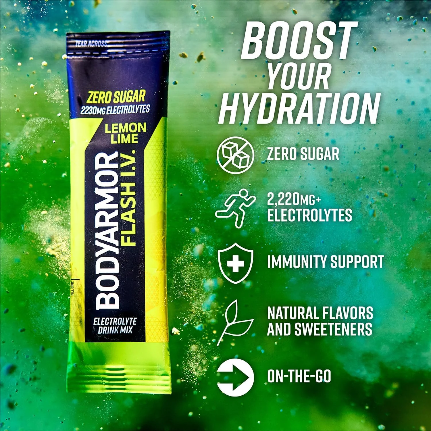 Flash IV Lemon Lime Electrolyte Drink Mix Packets (6 CT) - Image 3