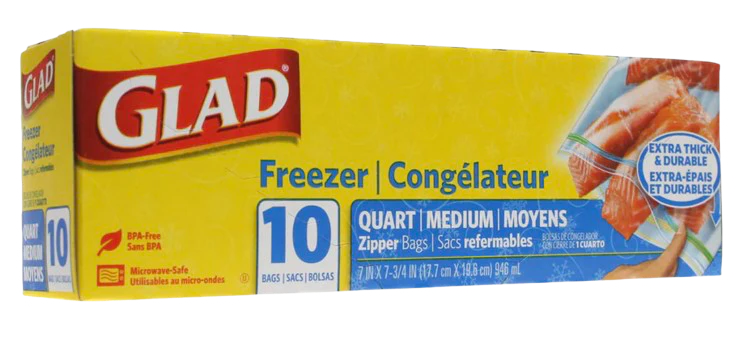 Freezer Zipper Bags - Quart