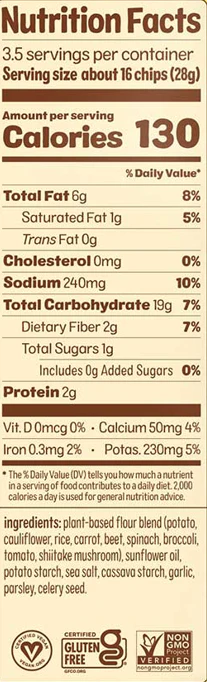 Cauliflower Sea Salt Veggie Potato Chips - Image 4