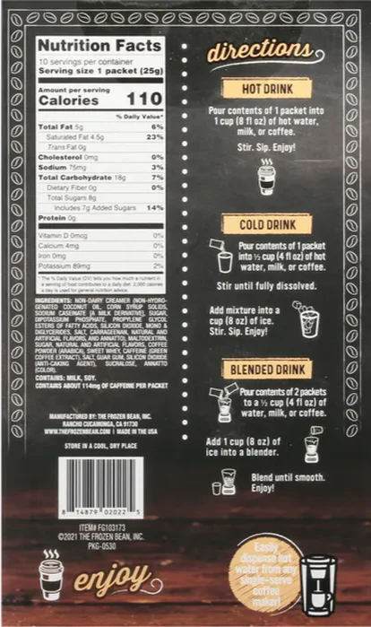 Frozen Bean Latte & Frappe Mix, Vanilla Bean (10 CT) - Image 2