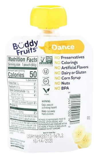 Fruit Pouches- Banana (4 Pack) - Image 3