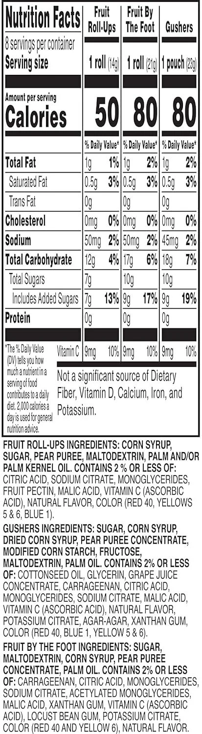 Fruit Roll-Ups, Fruit by the Foot, Gushers Snack Variety Pack (8CT) - Image 4