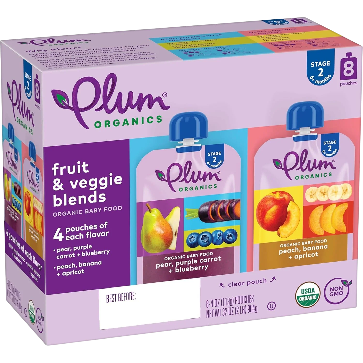Fruits & Veggie Blends Organic Baby Food (8 Pack)