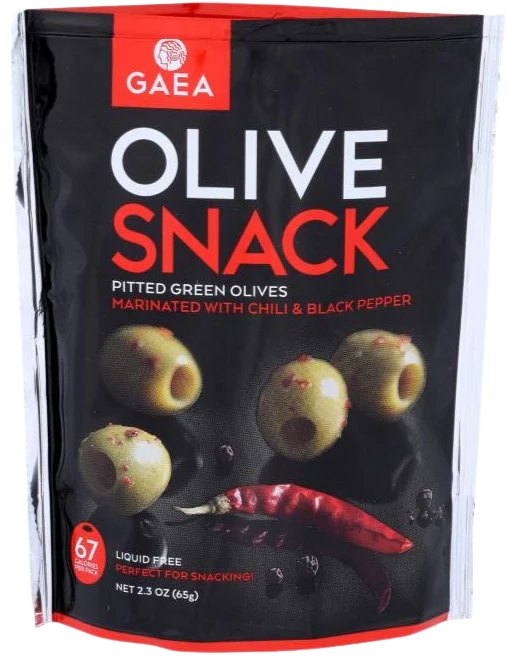 Chili Marinated Pitted Green Olive Snackpack (8 Pack)