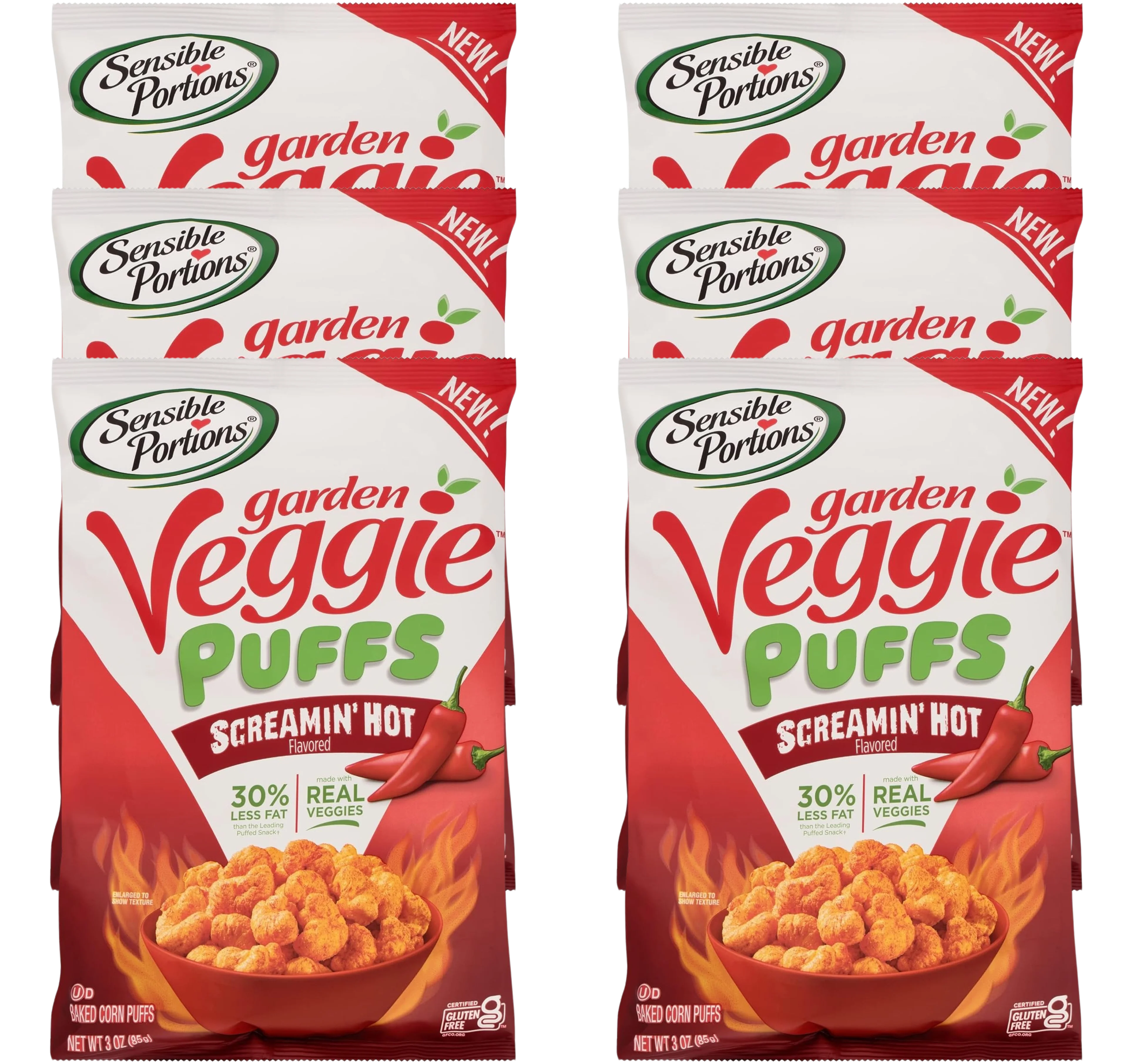 Garden Veggie Puffs - Screamin' Hot (6 Pack)