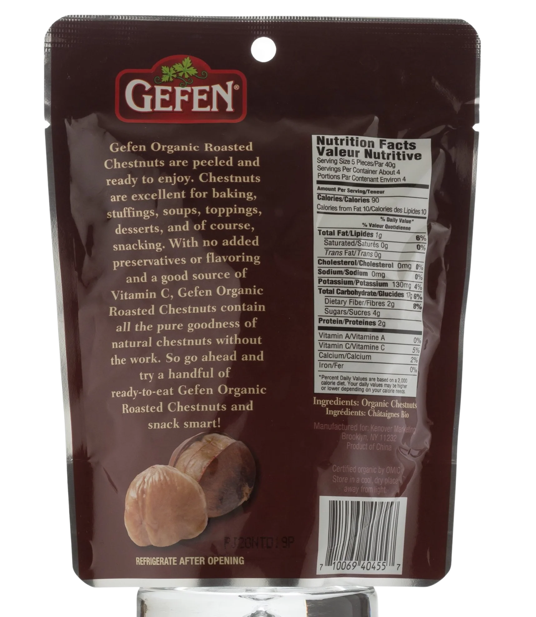 Organic Roasted Peeled Chestnuts - Image 2