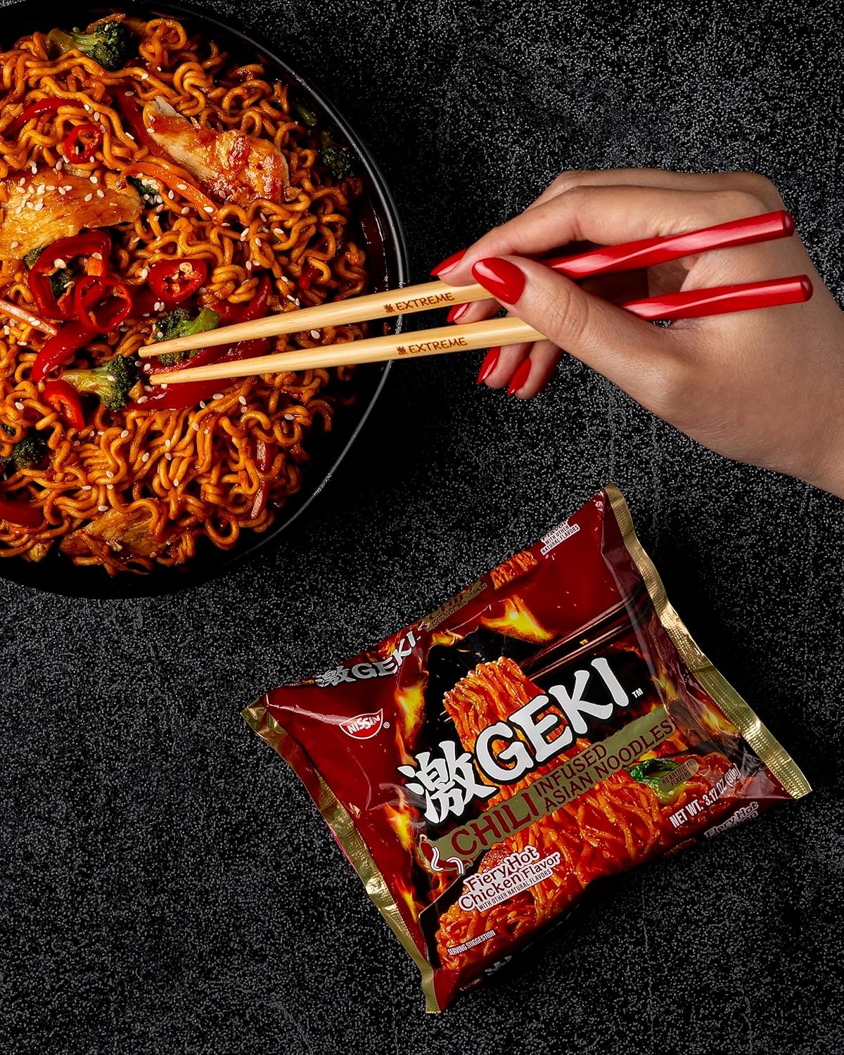 Geki Fiery Hot Chicken Asian Noodles (12 Pack) - Image 5