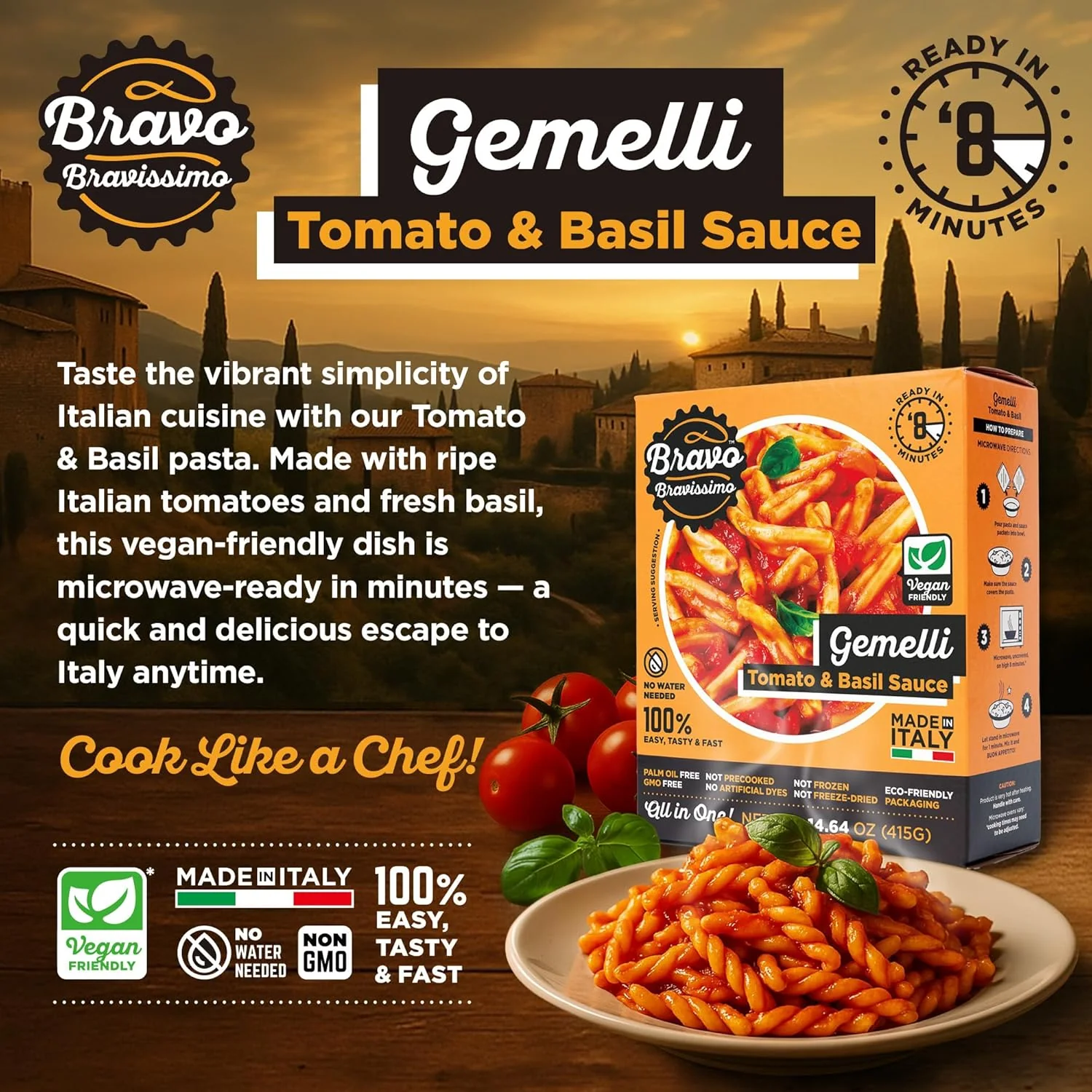 Gemelli RTE Tomato & Basil Pasta - Image 2