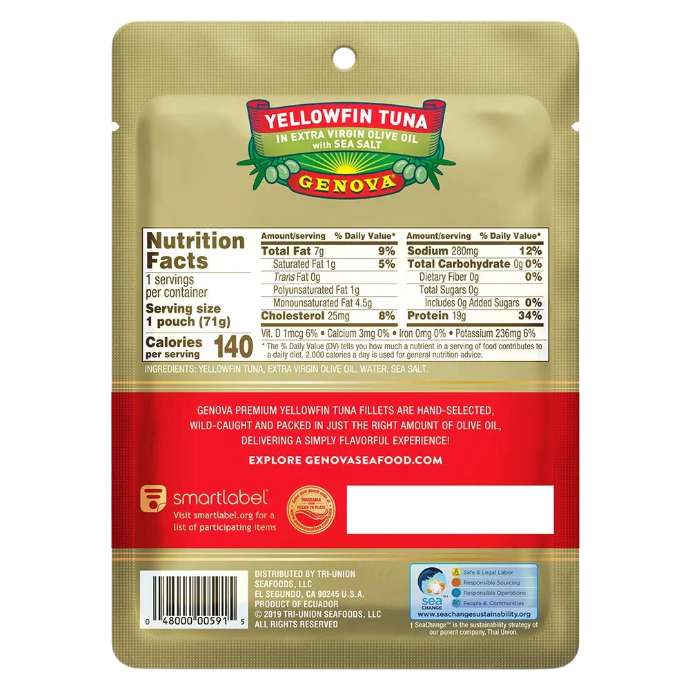 Genova Yellowfin Tuna in Olive Oil Pouch (12 pack) - Image 2