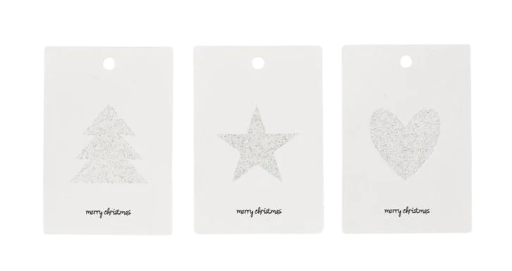 Gift Tags Glitter Silver (24 Pack)