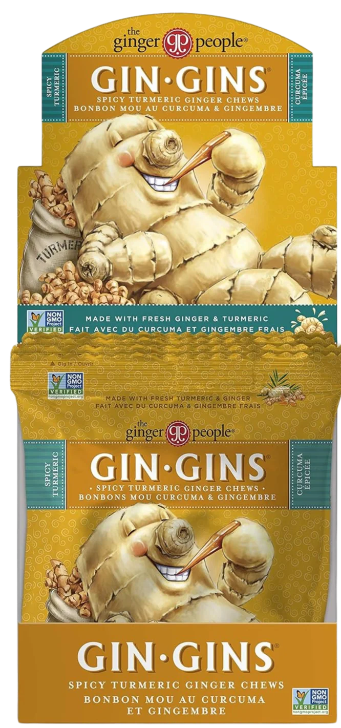 Gin-Gins Spicy Turmeric Ginger Chews (12 Pack)