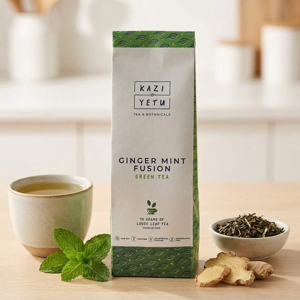 Ginger Mint Fusion Green Loose Tea - Image 2