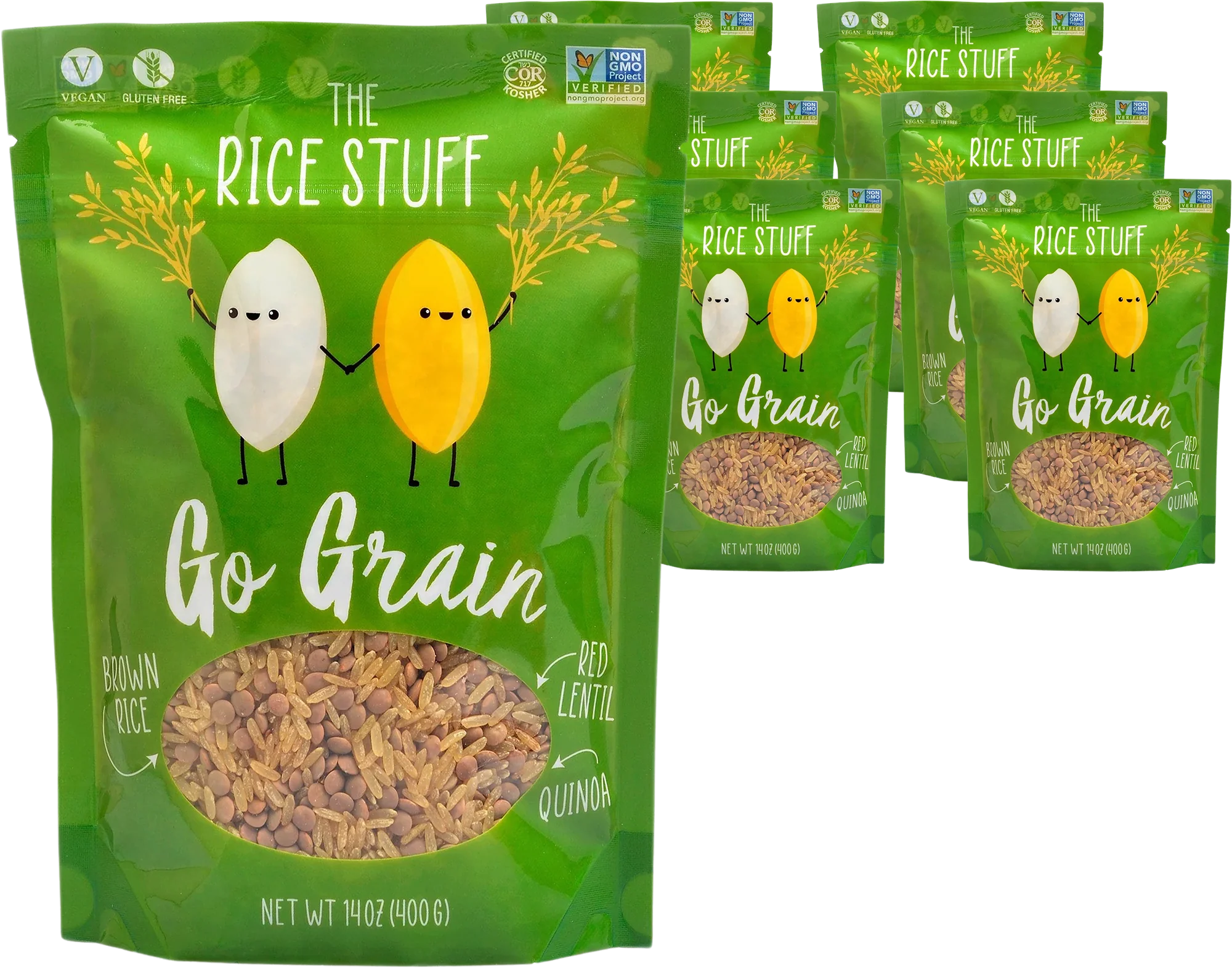 Go Grain Rice Stuff - Mix of Brown rice, Red lentil, Quinoa (6 Pack)