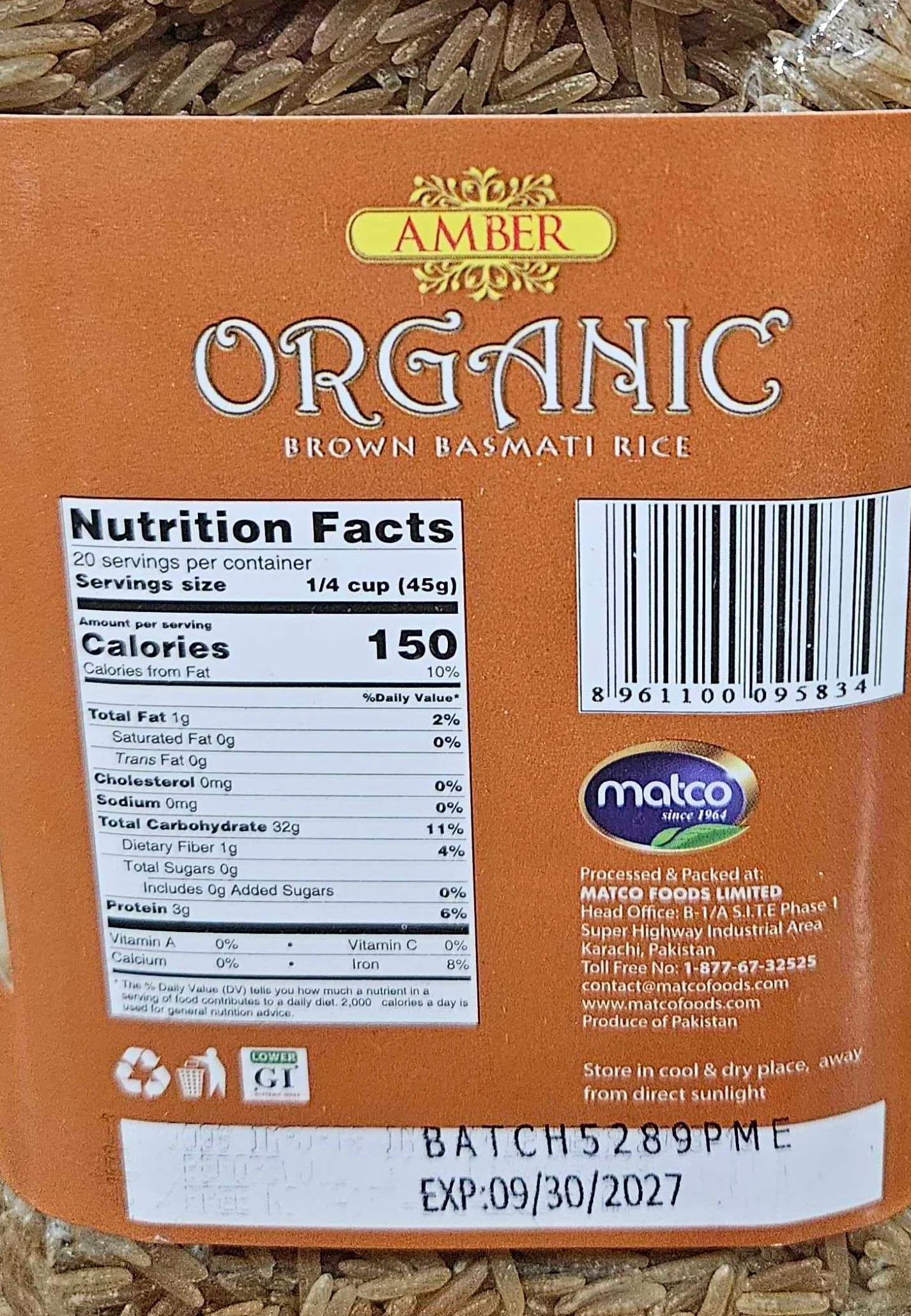 Golden Crown Organic Brown Basmati Rice - Image 2