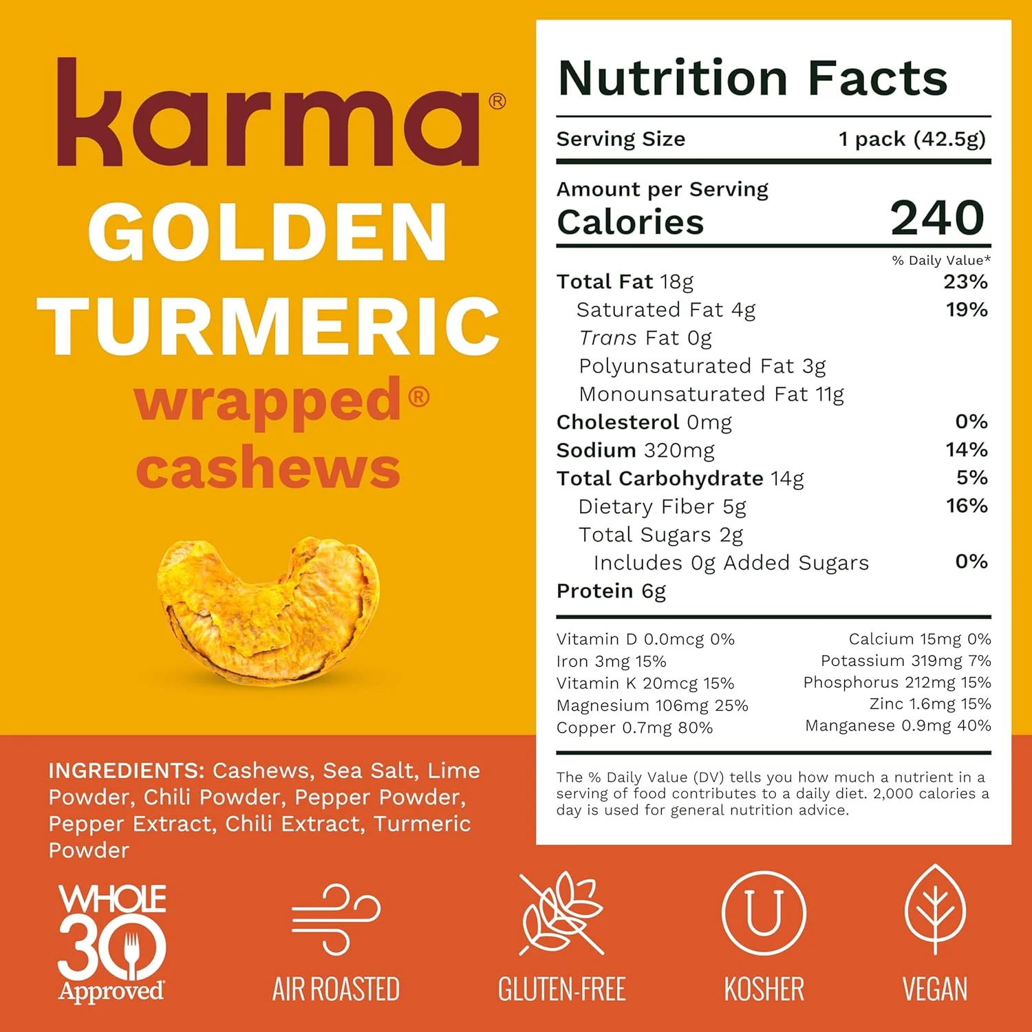 Golden Turmeric Wrapped Cashews (12 CT) - Image 5