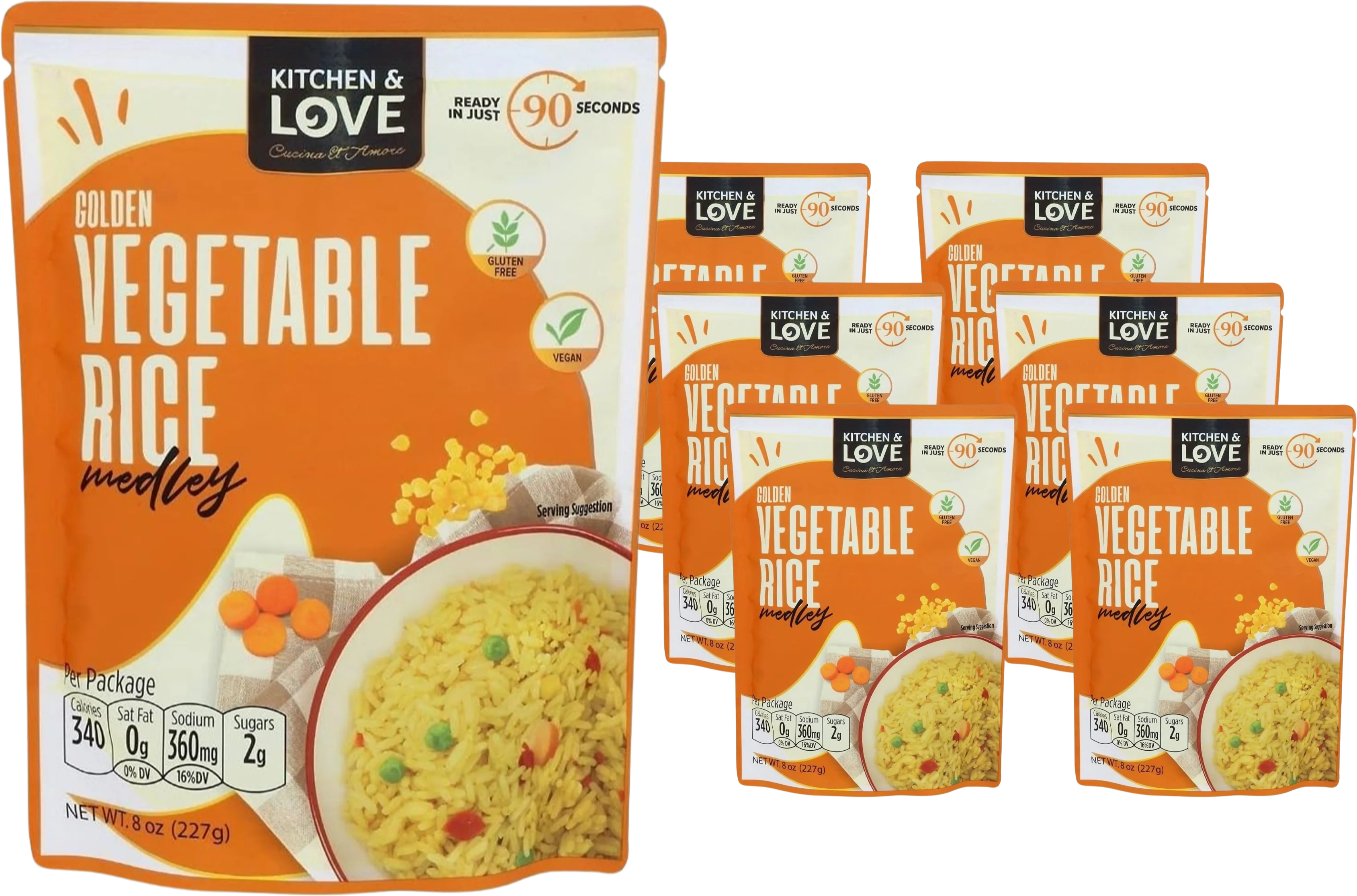 Golden Vegetable Rice Pouches (6 Pack)
