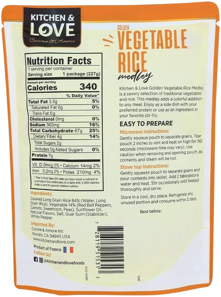 Golden Vegetable Rice Pouches (6 Pack) - Image 4
