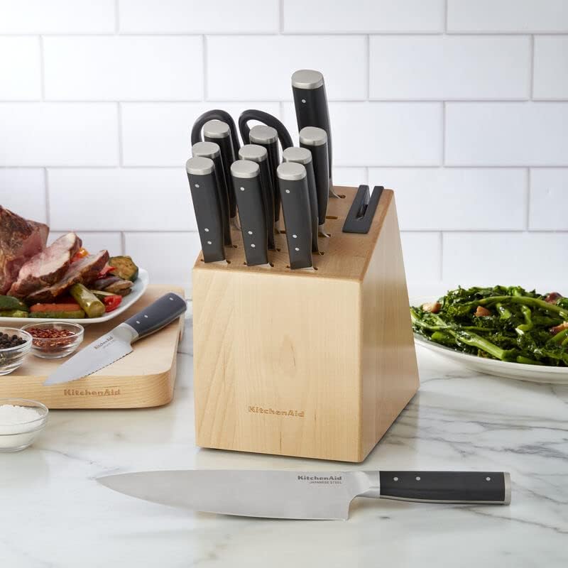 Gourmet 13-Piece Triple Rivet Knife Block Set - Matte Gray - Image 2