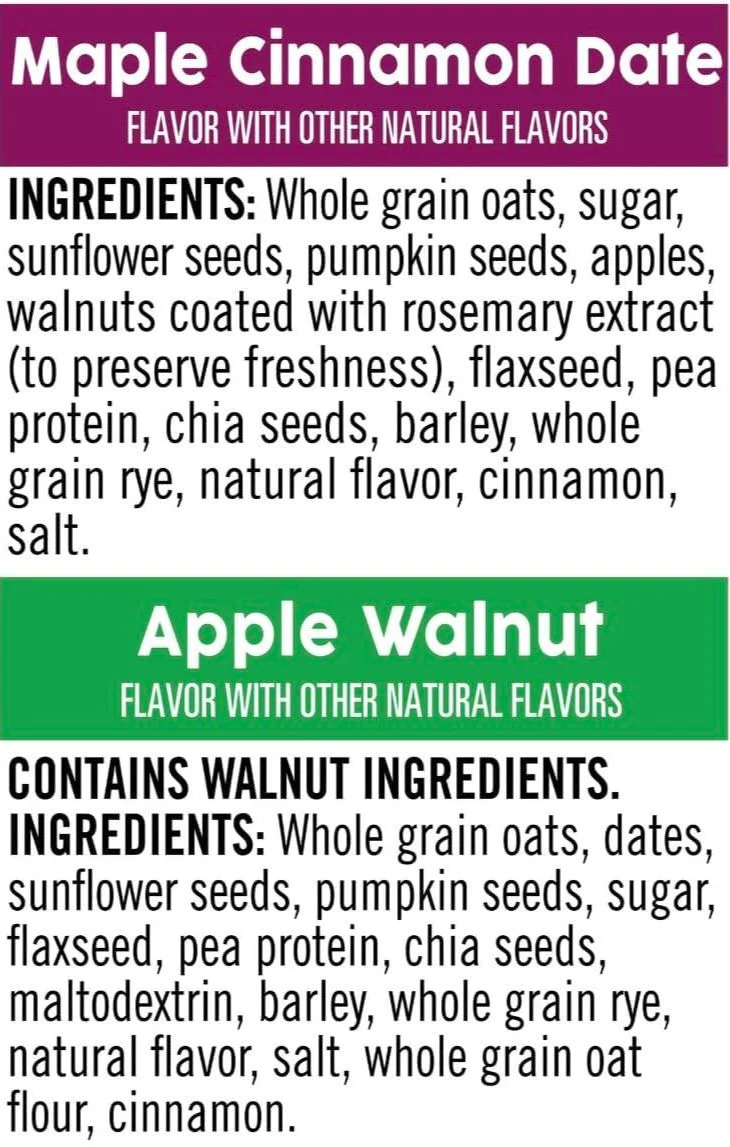 Grains & Seeds Oatmeal Variety Pack - 10 Apple Walnut and 10 Maple Cinnamon Date (20 Pouches) - Image 3