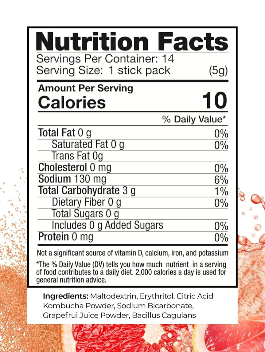Grapefruit Kombucha (7 Packets) - Image 3