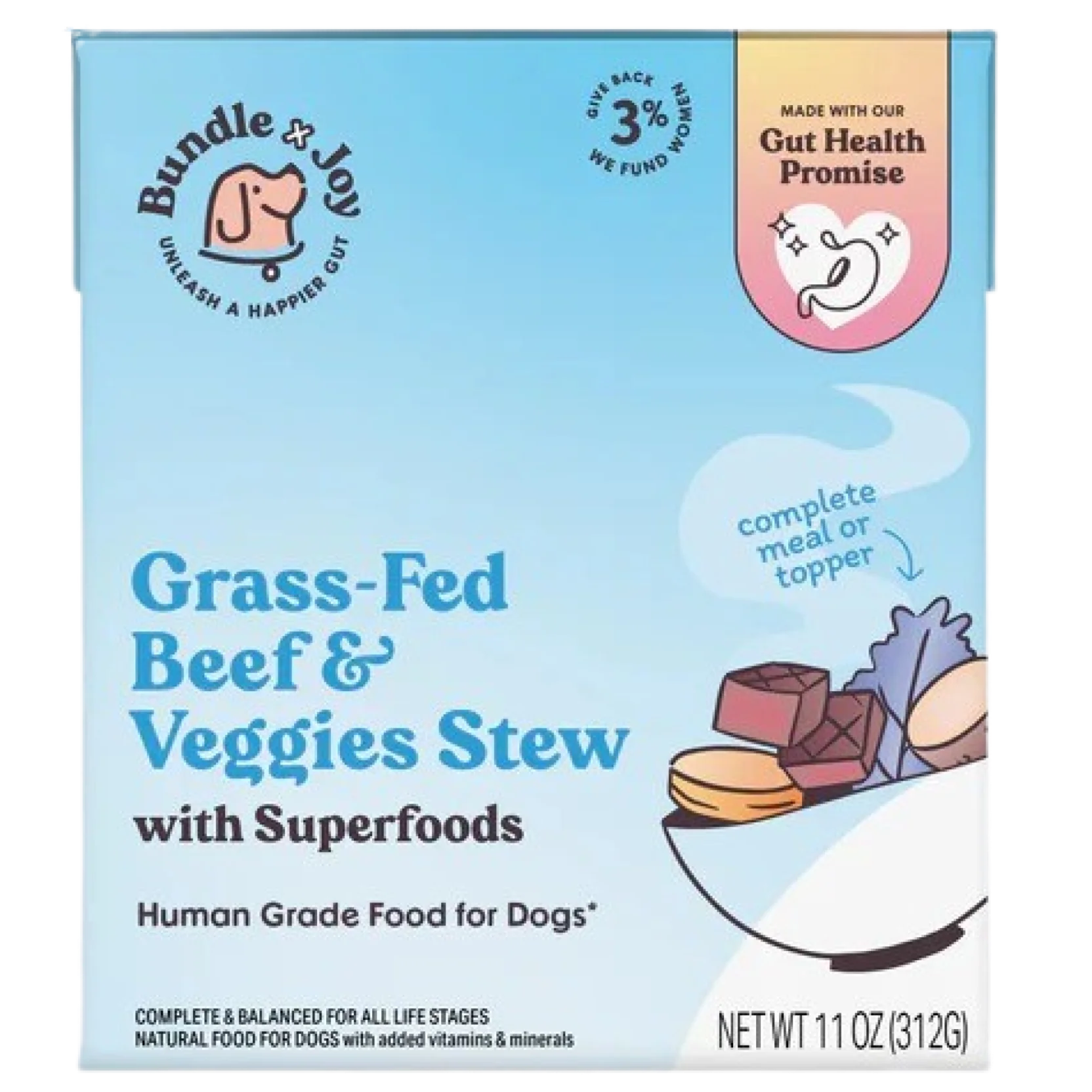 Grass-Fed Beef & Veggies Stew Dog Food (12 Pack) - Image 2