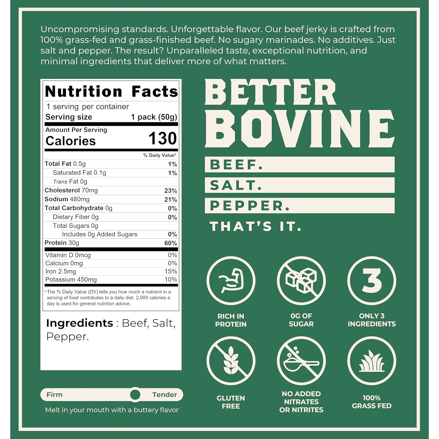Grass Fed Extra Lean Beef Jerky - Image 4