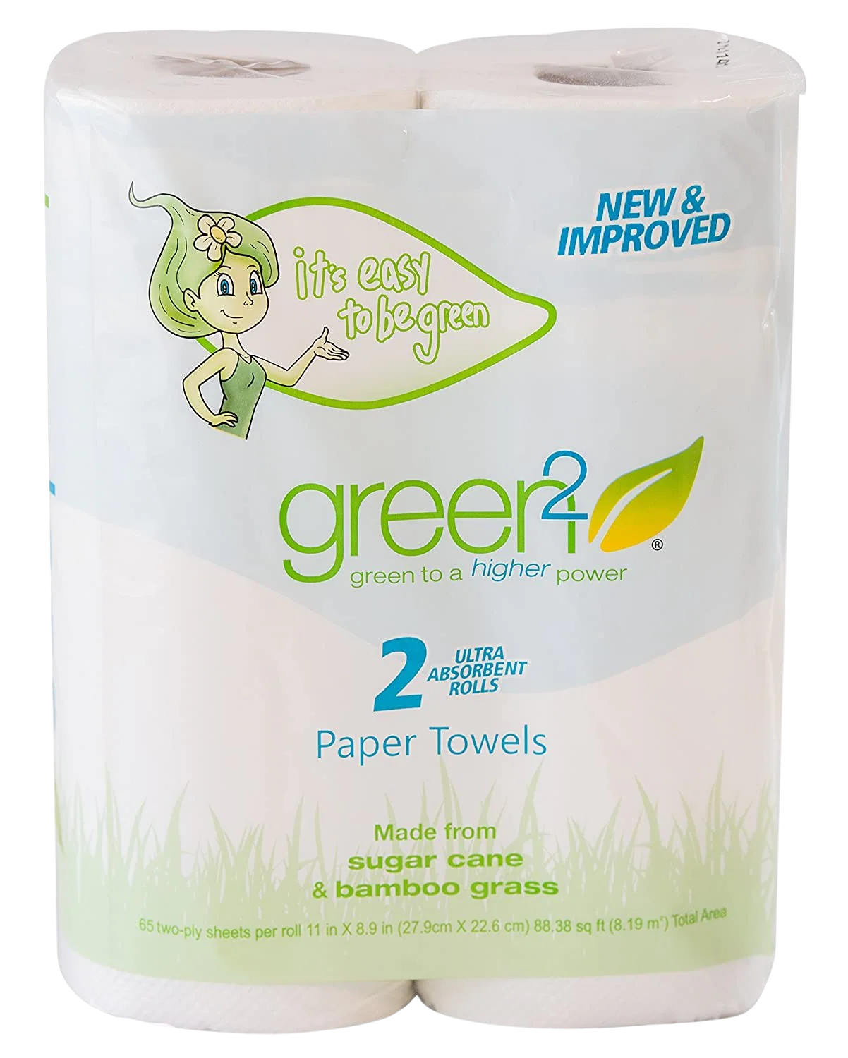 Sugar Cane & Bamboo Grass Paper Towels (2 Pack)