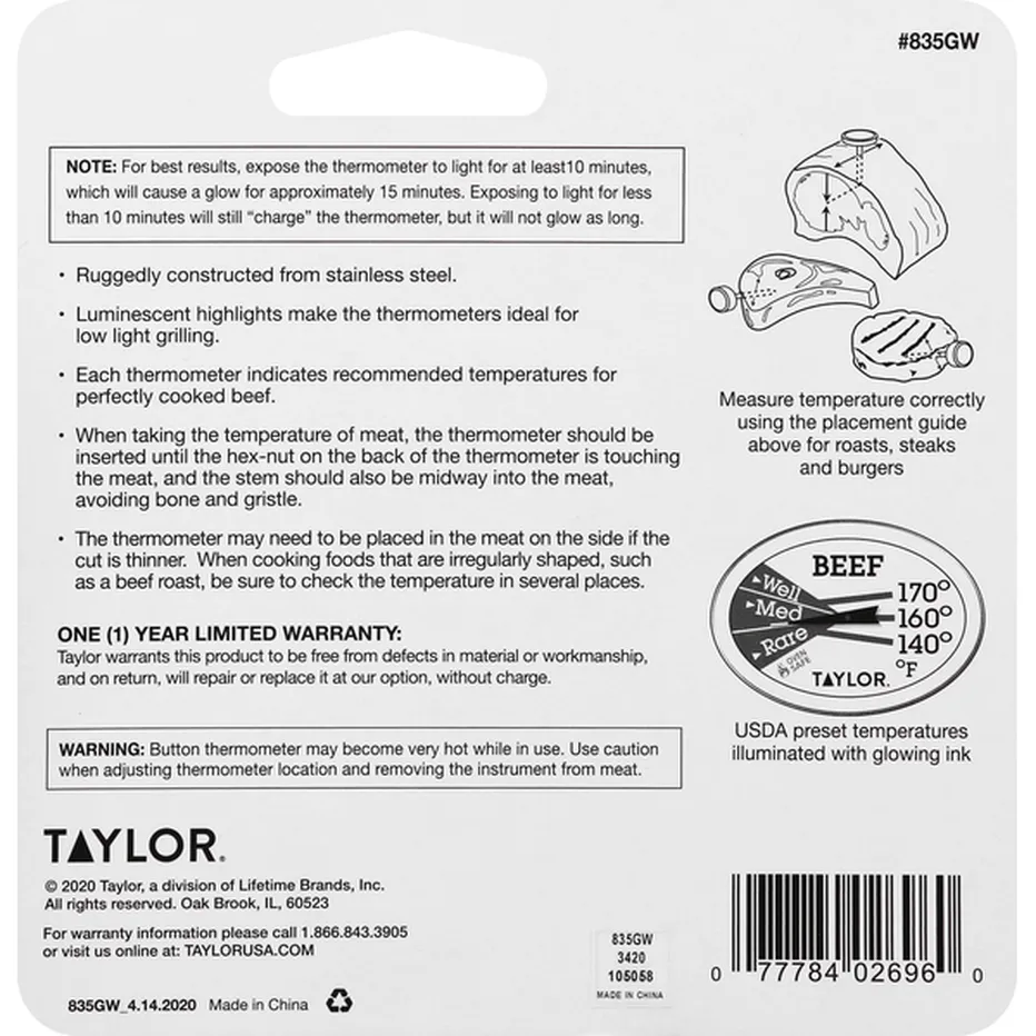 Grillworks Beef Grilling Button Thermometer Set (2 CT) - Image 2