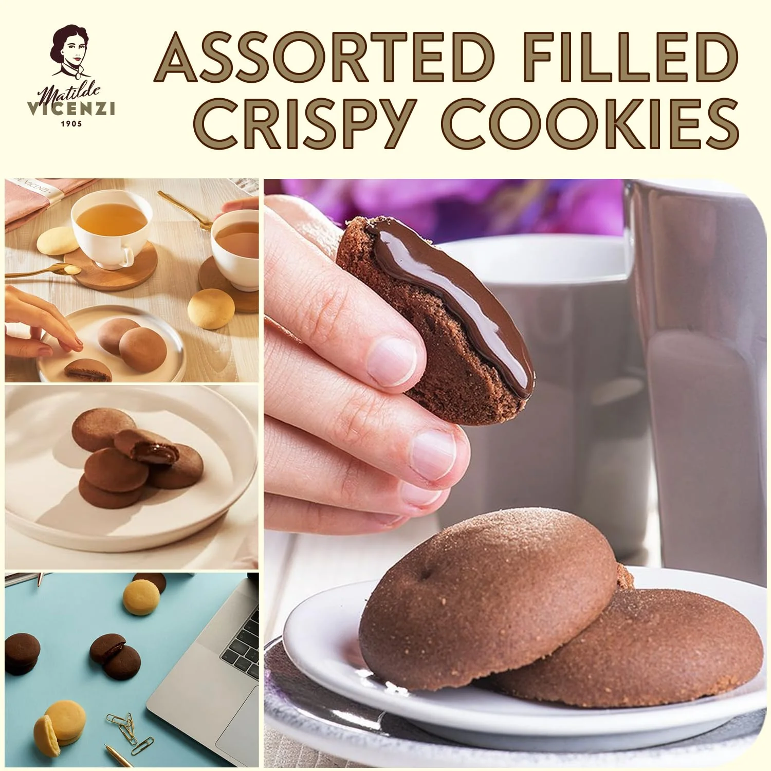 Grisbi Assorted Chocolate & Lemon Cream Filled Cookies - Image 2
