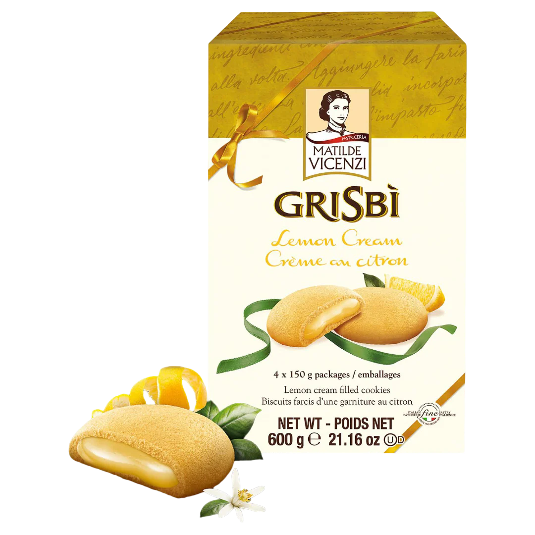 Grisbi Lemon Cream Filled Premium Italian Cookies