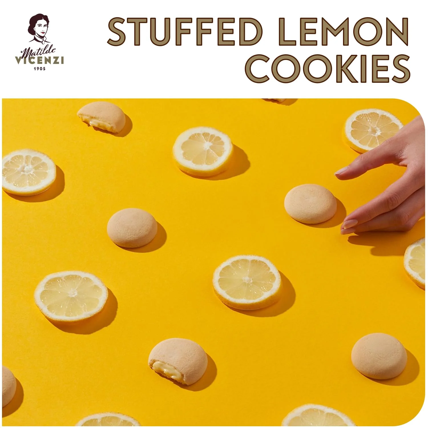 Grisbi Lemon Cream Filled Premium Italian Cookies - Image 2