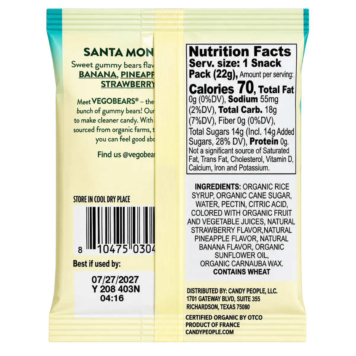 Organic Fruity Gummy Bears - Santa Monica (25 CT) - Image 3