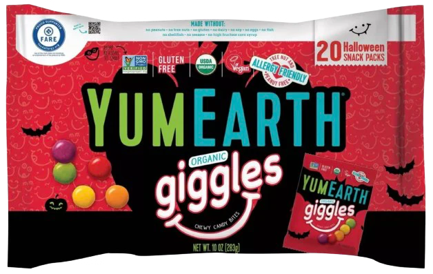 Organic Halloween Giggles Chewy Candy Bites (20 Snack Bags)